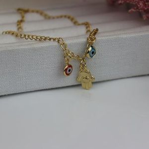 Evil eye and Hamsa Anklet